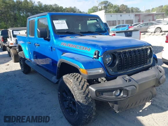 ✅ 2024 Jeep Gladiator Willys • VIN: 1C6HJTAG9RL126373 • Лот: 44803894. Опубликован ранее на IAAI с пробегом 17 673 миль. Бесплатный доступ к архиву аукционных продаж из США и подробный отчёт об истории автомобиля на DreamBid. Изображение 1.