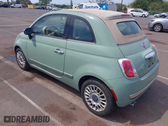 ✅ 2015 FIAT 500 Lounge • VIN: 3C3CFFER7FT598142 • Lot: 44566508. Wystawiony na IAAI z przebiegiem 63 484 mil. Bezpłatny archiwum sprzedaży aukcyjnych z USA i szczegółowy raport historii pojazdu na DreamBid. Zdjęcie 3.