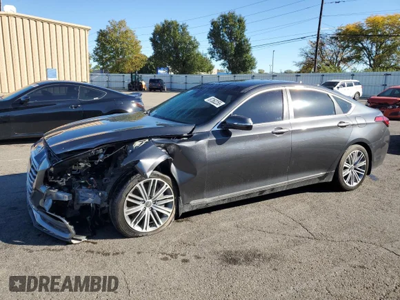 ✅ 2018 Genesis G80 3.8L • VIN: KMHGN4JE7JU229685 • Lot: 87362255. Listed on Copart with 58,773 mi. Free auction sales archive from the USA and detailed vehicle history report at DreamBid. Image 1.