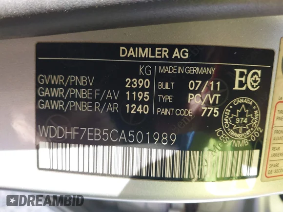 ✅ 2012 Mercedes-Benz E 63 AMG • VIN: WDDHF7EB5CA501989 • Лот: 43326335. Опубліковано раніше на IAAI з пробігом 105 982 миль. Безкоштовний доступ до архіву аукціонних продажів зі США та докладний звіт про історію автомобіля на DreamBid. Зображення 9.