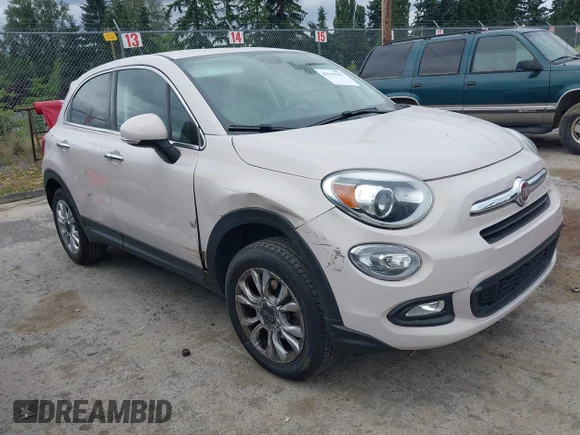 ✅ 2016 FIAT 500X Lounge • VIN: ZFBCFYDT0GP345757 • Lot: 42539167. Listed on IAAI with 59,582 mi. Free auction sales archive from the USA and detailed vehicle history report at DreamBid. Image 1.