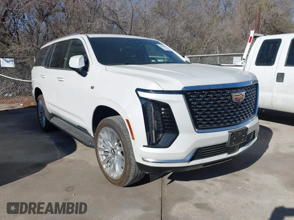 ✅ 2025 Cadillac Escalade 4WD Premium Luxury • VIN: 1GYS9BRL7SR258287 • Lot: 44055658. Listed on IAAI with 21,563 mi. Free auction sales archive from the USA and detailed vehicle history report at DreamBid. Image 1.
