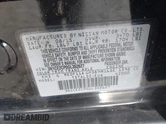 ✅ 2016 Nissan Note S • VIN: 3N1CE2CP0GL352627 • Лот: 45289328. Опубликован ранее на IAAI с пробегом 78 054 миль. Бесплатный доступ к архиву аукционных продаж из США и подробный отчёт об истории автомобиля на DreamBid. Изображение 9.
