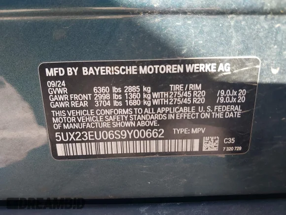 ✅ 2025 BMW X5 xDrive40i • VIN: 5UX23EU06S9Y00662 • Lot: 43197206. Wystawiony na IAAI z przebiegiem 9 000 mil. Bezpłatny archiwum sprzedaży aukcyjnych z USA i szczegółowy raport historii pojazdu na DreamBid. Zdjęcie 9.