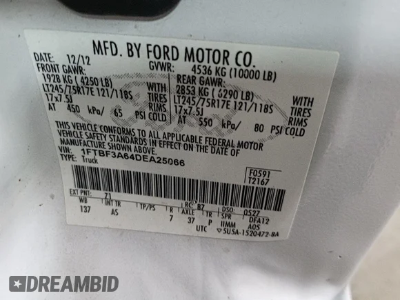 ✅ 2013 Ford F-350 XL • VIN: 1FTBF3A64DEA25066 • Lot: 43876390. Wystawiony na IAAI z przebiegiem 104 045 mil. Bezpłatny archiwum sprzedaży aukcyjnych z USA i szczegółowy raport historii pojazdu na DreamBid. Zdjęcie 1.