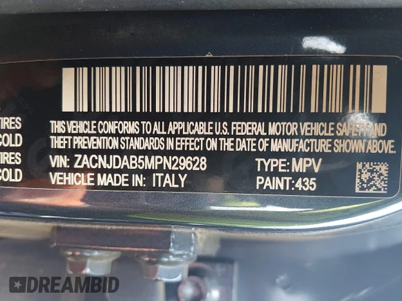 ✅ 2021 Jeep Renegade Jeepster • VIN: ZACNJDAB5MPN29628 • Lot: 45407798. Wystawiony na IAAI z przebiegiem 36 111 mil. Bezpłatny archiwum sprzedaży aukcyjnych z USA i szczegółowy raport historii pojazdu na DreamBid. Zdjęcie 9.