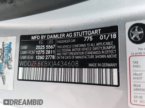 ✅ 2018 Mercedes-Benz E 63 S AMG • VIN: WDDZF8KBXJA434608 • Лот: 45139332. Опубликован ранее на IAAI с пробегом 72 589 миль. Бесплатный доступ к архиву аукционных продаж из США и подробный отчёт об истории автомобиля на DreamBid. Изображение 9.
