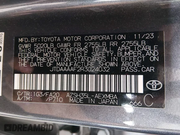 ✅ 2024 Toyota Crown XLE • VIN: JTDAAAAF2R3024032 • Lot: 45497903. Wystawiony na IAAI z przebiegiem 41 020 mil. Bezpłatny archiwum sprzedaży aukcyjnych z USA i szczegółowy raport historii pojazdu na DreamBid. Zdjęcie 9.