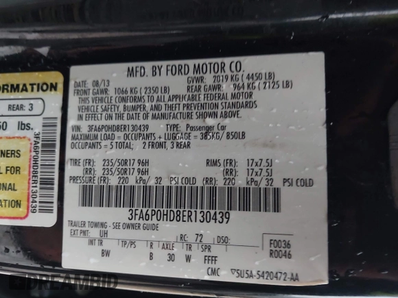 ✅ 2014 Ford Fusion SE • VIN: 3FA6P0HD8ER130439 • Lot: 44512470. Wystawiony na IAAI z przebiegiem 194 263 mil. Bezpłatny archiwum sprzedaży aukcyjnych z USA i szczegółowy raport historii pojazdu na DreamBid. Zdjęcie 9.