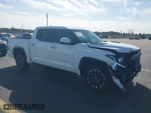 ✅ 2024 Toyota Tundra Limited Hybrid • VIN: 5TFJC5DB0RX073992 • Lot: 43678119. Listed on IAAI with 6,405 mi. Free auction sales archive from the USA and detailed vehicle history report at DreamBid. Image 1.
