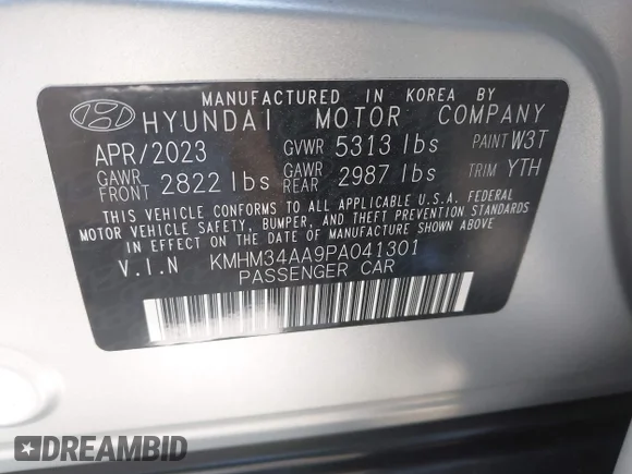 ✅ 2023 Hyundai Ioniq 6 SEL • VIN: KMHM34AA9PA041301 • Lot: 45113997. Wystawiony na IAAI z przebiegiem 19 047 mil. Bezpłatny archiwum sprzedaży aukcyjnych z USA i szczegółowy raport historii pojazdu na DreamBid. Zdjęcie 9.