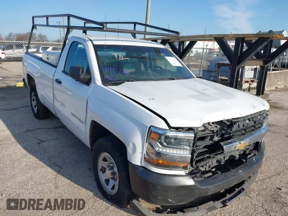 ✅ 2018 Chevrolet Silverado 1500 Work Truck • VIN: 1GCNCNEHXJZ264512 • Lot: 41173158. Wystawiony na IAAI z przebiegiem 126 311 mil. Bezpłatny archiwum sprzedaży aukcyjnych z USA i szczegółowy raport historii pojazdu na DreamBid. Zdjęcie 1.