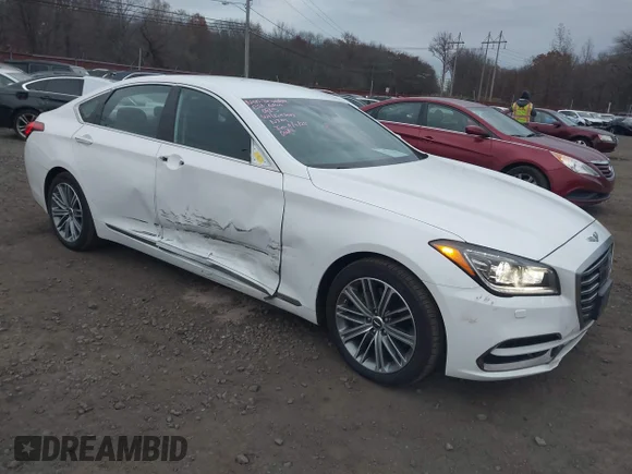 ✅ 2020 Genesis G80 3.8L • VIN: KMTFN4JE1LU334971 • Lot: 43731222. Listed on IAAI with 48,267 mi. Free auction sales archive from the USA and detailed vehicle history report at DreamBid. Image 1.