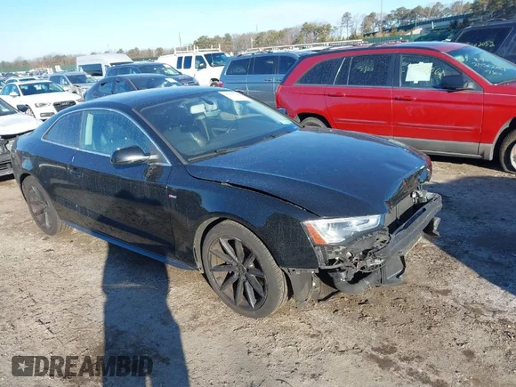 ✅ 2016 Audi A5 Premium • VIN: WAUD2AFR5GA052653 • Lot: 41693766. Listed on IAAI with 108,500 mi. Free auction sales archive from the USA and detailed vehicle history report at DreamBid. Image 1.