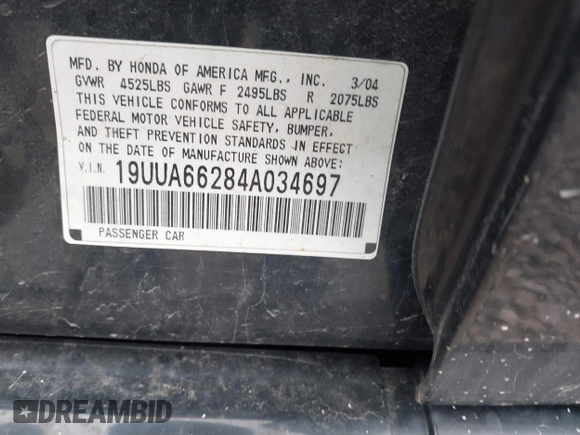 ✅ 2004 Acura TL • VIN: 19UUA66284A034697 • Lot: 44100177. Wystawiony na IAAI z przebiegiem 287 832 mil. Bezpłatny archiwum sprzedaży aukcyjnych z USA i szczegółowy raport historii pojazdu na DreamBid. Zdjęcie 9.