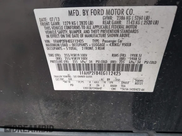 ✅ 2014 Ford Taurus Limited • VIN: 1FAHP2F84EG112425 • Лот: 44231414. Опубліковано раніше на IAAI з пробігом 129 584 миль. Безкоштовний доступ до архіву аукціонних продажів зі США та докладний звіт про історію автомобіля на DreamBid. Зображення 9.