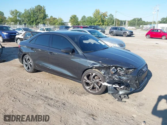 ✅ 2023 Audi A3 Premium Plus • VIN: WAUHUDGY5PA048475 • Lot: 43119639. Listed on IAAI with 73,305 mi. Free auction sales archive from the USA and detailed vehicle history report at DreamBid. Image 1.