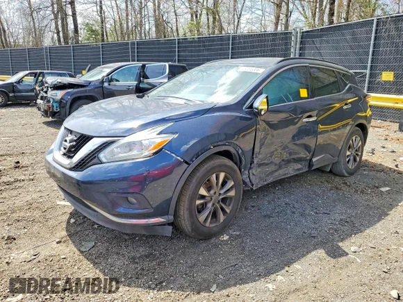✅ 2017 Nissan Murano SV • VIN: 5N1AZ2MH0HN115181 • Lot: 48065306. Listed on Copart with 100,698 mi. Free auction sales archive from the USA and detailed vehicle history report at DreamBid. Image 1.