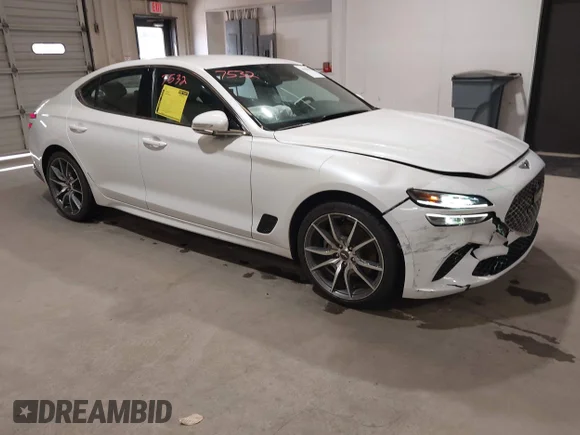 ✅ 2023 Genesis G70 2.0T • VIN: KMTG34TA4PU131891 • Lot: 44600007. Listed on IAAI with 54,275 mi. Free auction sales archive from the USA and detailed vehicle history report at DreamBid. Image 1.