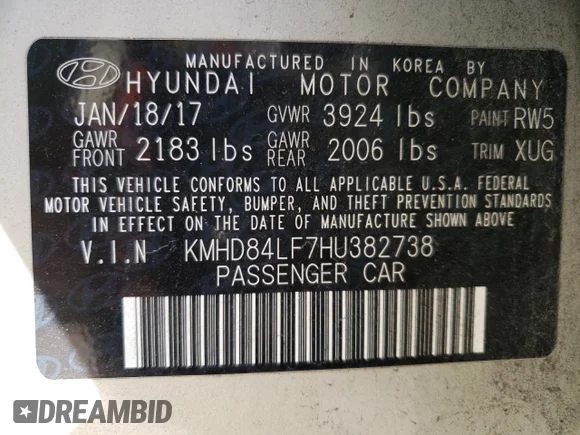 ✅ 2017 Hyundai Elantra Value Edition • VIN: KMHD84LF7HU382738 • Лот: 71640952. Опубликован ранее на Copart с пробегом Не указан. Бесплатный доступ к архиву аукционных продаж из США и подробный отчёт об истории автомобиля на DreamBid. Изображение 12.