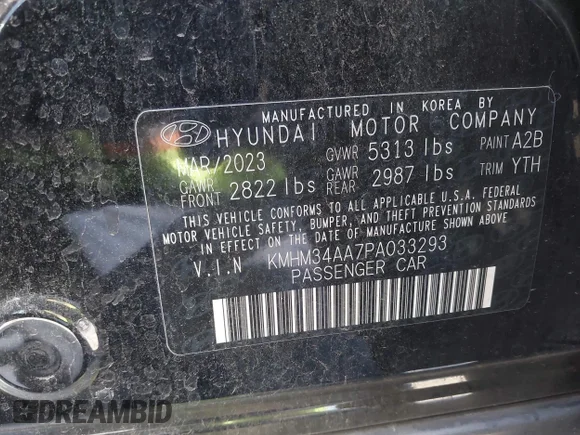 ✅ 2023 Hyundai Ioniq 6 SEL • VIN: KMHM34AA7PA033293 • Lot: 42206264. Wystawiony na IAAI z przebiegiem 10 430 mil. Bezpłatny archiwum sprzedaży aukcyjnych z USA i szczegółowy raport historii pojazdu na DreamBid. Zdjęcie 9.
