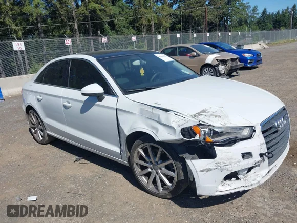 ✅ 2015 Audi A3 Premium • VIN: WAUACGFF0F1002234 • Lot: 42631233. Listed on IAAI with 146,351 mi. Free auction sales archive from the USA and detailed vehicle history report at DreamBid. Image 1.