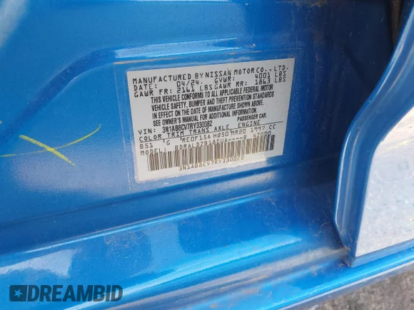 ✅ 2024 Nissan Sentra SV • VIN: 3N1AB8CV7RY330082 • Lot: 44643422. Wystawiony na IAAI z przebiegiem 37 134 mil. Bezpłatny archiwum sprzedaży aukcyjnych z USA i szczegółowy raport historii pojazdu na DreamBid. Zdjęcie 9.