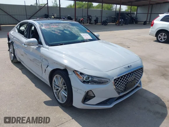 ✅ 2020 Genesis G70 2.0T • VIN: KMTG34LA0LU055631 • Lot: 43127441. Listed on IAAI with 78,895 mi. Free auction sales archive from the USA and detailed vehicle history report at DreamBid. Image 1.