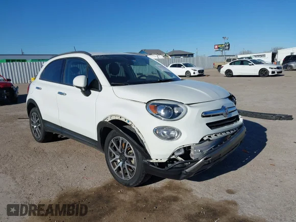 ✅ 2018 FIAT 500X Trekking • VIN: ZFBCFYCB2JP645980 • Lot: 41412121. Listed on IAAI with 108,155 mi. Free auction sales archive from the USA and detailed vehicle history report at DreamBid. Image 1.