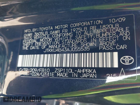 ✅ 2010 Scion xD • VIN: JTKKU4B43AJ055535 • Lot: 41596985. Wystawiony na IAAI z przebiegiem 200 000 mil. Bezpłatny archiwum sprzedaży aukcyjnych z USA i szczegółowy raport historii pojazdu na DreamBid. Zdjęcie 9.