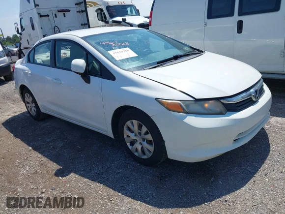 ✅ 2012 Honda Civic LX • VIN: 19XFB2F51CE367651 • Lot: 45610228. Wystawiony na IAAI z przebiegiem 196 021 mil. Bezpłatny archiwum sprzedaży aukcyjnych z USA i szczegółowy raport historii pojazdu na DreamBid. Zdjęcie 1.