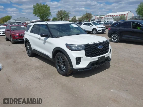 ✅ 2025 Ford Explorer ST • VIN: 1FMWK8GC0SGB96529 • Lot: 44998964. Listed on IAAI with 7,554 mi. Free auction sales archive from the USA and detailed vehicle history report at DreamBid. Image 1.