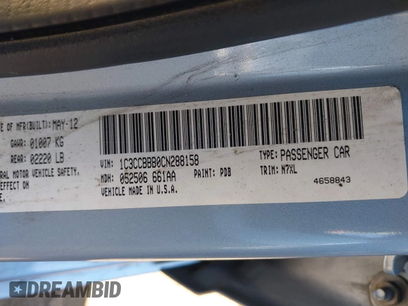 ✅ 2012 Chrysler 200 Touring • VIN: 1C3CCBBB0CN288158 • Lot: 44105441. Wystawiony na IAAI z przebiegiem 199 225 mil. Bezpłatny archiwum sprzedaży aukcyjnych z USA i szczegółowy raport historii pojazdu na DreamBid. Zdjęcie 9.