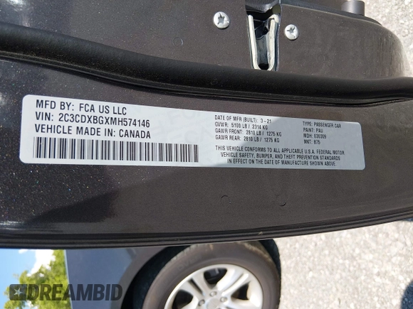 ✅ 2021 Dodge Charger SXT • VIN: 2C3CDXBGXMH574146 • Lot: 44994144. Wystawiony na IAAI z przebiegiem 70 904 mil. Bezpłatny archiwum sprzedaży aukcyjnych z USA i szczegółowy raport historii pojazdu na DreamBid. Zdjęcie 9.