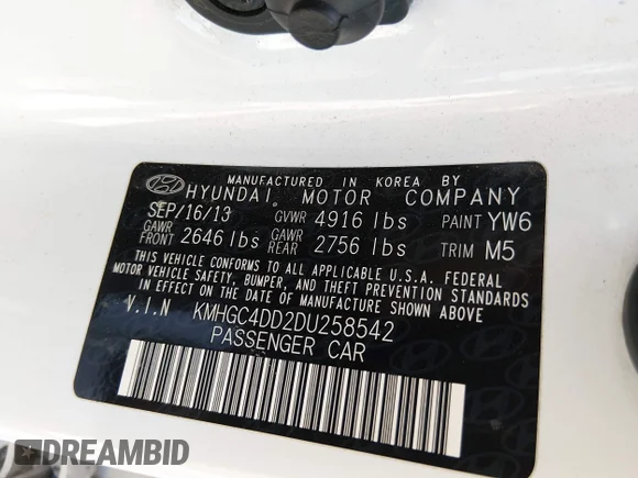 ✅ 2013 Hyundai Genesis 3.8L • VIN: KMHGC4DD2DU258542 • Lot: 45515746. Wystawiony na IAAI z przebiegiem 214 457 mil. Bezpłatny archiwum sprzedaży aukcyjnych z USA i szczegółowy raport historii pojazdu na DreamBid. Zdjęcie 9.