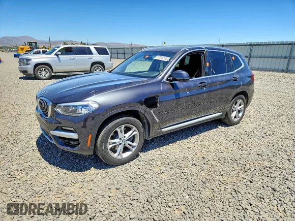 ✅ 2021 BMW X3 xDrive30e • VIN: 5UXTS1C04M9G84191 • Лот: 57010536. Опубликован ранее на Copart с пробегом 50 218 миль. Бесплатный доступ к архиву аукционных продаж из США и подробный отчёт об истории автомобиля на DreamBid. Изображение 1.