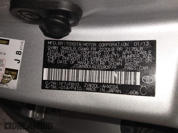 ✅ 2013 Toyota Prius Two • VIN: JTDKN3DU6D5590979 • Лот: 44321490. Опубліковано раніше на IAAI з пробігом 267 119 миль. Безкоштовний доступ до архіву аукціонних продажів зі США та докладний звіт про історію автомобіля на DreamBid. Зображення 9.