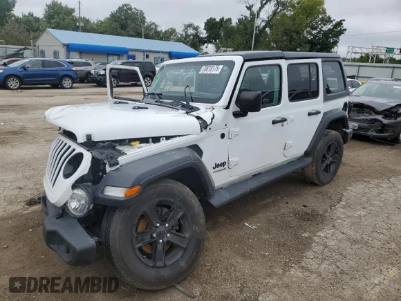 ✅ 2021 Jeep Wrangler Unlimited Sport Altitude • VIN: 1C4HJXDN6MW518308 • Лот: 70818175. Опубліковано раніше на Copart з пробігом Не вказано. Безкоштовний доступ до архіву аукціонних продажів зі США та докладний звіт про історію автомобіля на DreamBid. Зображення 1.