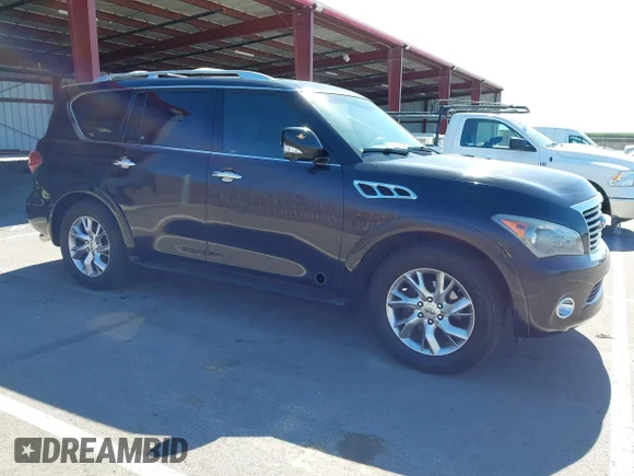 ✅ 2011 Infiniti QX56 8-passenger • VIN: JN8AZ2NCXB9301595 • Lot: 45268001. Listed on IAAI with 165,315 mi. Free auction sales archive from the USA and detailed vehicle history report at DreamBid. Image 1.