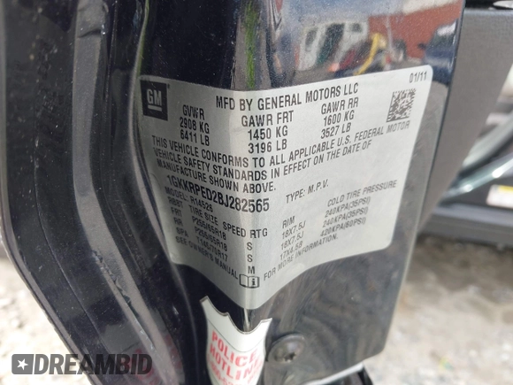✅ 2011 GMC Acadia SLE • VIN: 1GKKRPED2BJ282565 • Lot: 44489701. Wystawiony na IAAI z przebiegiem 131 597 mil. Bezpłatny archiwum sprzedaży aukcyjnych z USA i szczegółowy raport historii pojazdu na DreamBid. Zdjęcie 9.