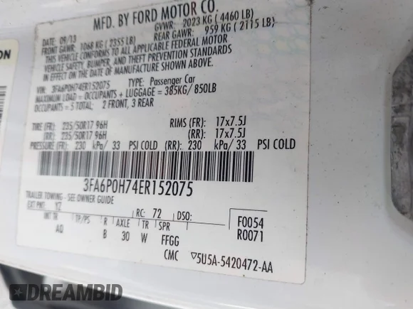 ✅ 2014 Ford Fusion SE • VIN: 3FA6P0H74ER152075 • Лот: 44386861. Опубліковано раніше на IAAI з пробігом 228 055 миль. Безкоштовний доступ до архіву аукціонних продажів зі США та докладний звіт про історію автомобіля на DreamBid. Зображення 9.