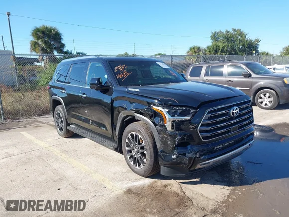 ✅ 2026 Toyota Sequoia Limited • VIN: 7SVAAABA9TX076637 • Lot: 43922014. Listed on IAAI with 1,920 mi. Free auction sales archive from the USA and detailed vehicle history report at DreamBid. Image 1.