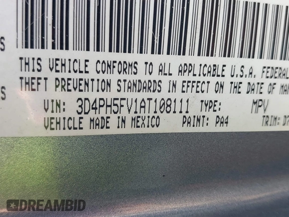 ✅ 2010 Dodge Journey SXT • VIN: 3D4PH5FV1AT108111 • Lot: 41969303. Wystawiony na IAAI z przebiegiem 129 133 mil. Bezpłatny archiwum sprzedaży aukcyjnych z USA i szczegółowy raport historii pojazdu na DreamBid. Zdjęcie 9.