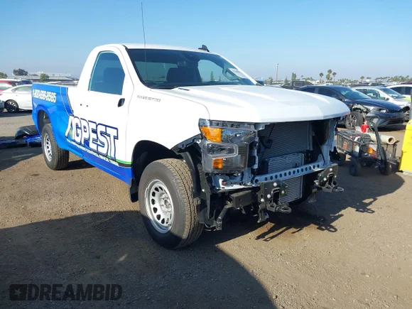 ✅ 2025 Chevrolet Silverado 1500 Work Truck • VIN: 3GCNAAEKXSG131843 • Лот: 42340051. Опубликован ранее на IAAI с пробегом 8 346 миль. Бесплатный доступ к архиву аукционных продаж из США и подробный отчёт об истории автомобиля на DreamBid. Изображение 1.
