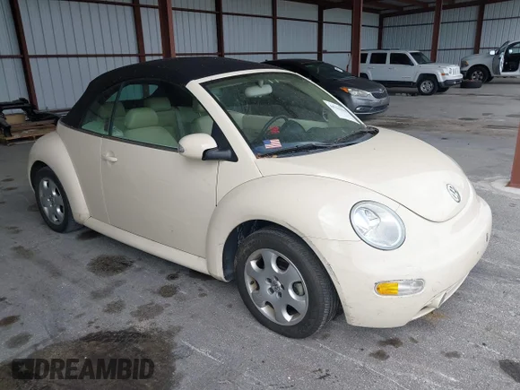 ✅ 2003 Volkswagen Beetle GLS • VIN: 3VWCK21Y83M314887 • Лот: 44763028. Опубліковано раніше на IAAI з пробігом 48 601 миль. Безкоштовний доступ до архіву аукціонних продажів зі США та докладний звіт про історію автомобіля на DreamBid. Зображення 1.