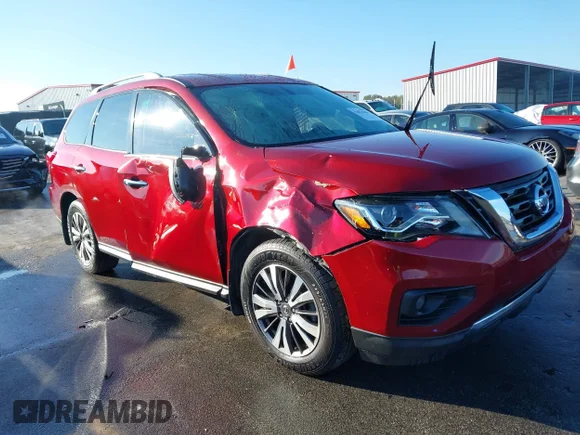 ✅ 2019 Nissan Pathfinder S • VIN: 5N1DR2MN9KC601011 • Lot: 43874189. Listed on IAAI with 108,319 mi. Free auction sales archive from the USA and detailed vehicle history report at DreamBid. Image 1.