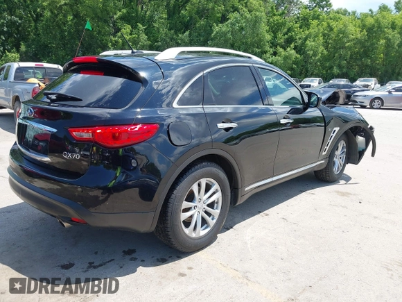 ✅ 2015 Infiniti QX70 • VIN: JN8CS1MW1FM482625 • Lot: 42332365. Wystawiony na IAAI z przebiegiem 88 912 mil. Bezpłatny archiwum sprzedaży aukcyjnych z USA i szczegółowy raport historii pojazdu na DreamBid. Zdjęcie 4.
