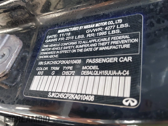 ✅ 2019 Infiniti QX30 Luxe • VIN: SJKCH5CP2KA010406 • Lot: 41785616. Wystawiony na IAAI z przebiegiem 122 582 mil. Bezpłatny archiwum sprzedaży aukcyjnych z USA i szczegółowy raport historii pojazdu na DreamBid. Zdjęcie 9.