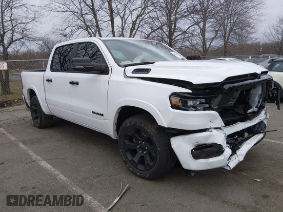 ✅ 2025 Ram 1500 Big Horn • VIN: 1C6RRFFG0SN580108 • Lot: 44630424. Listed on IAAI with 19,207 mi. Free auction sales archive from the USA and detailed vehicle history report at DreamBid. Image 1.