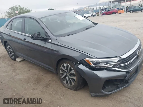 ✅ 2023 Volkswagen Jetta S • VIN: 3VW5M7BU0PM061503 • Lot: 44738085. Listed on IAAI with 34,675 mi. Free auction sales archive from the USA and detailed vehicle history report at DreamBid. Image 1.